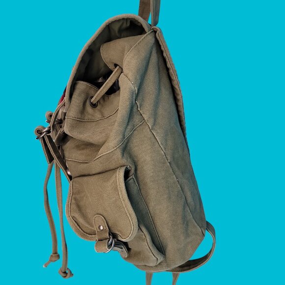 🏄‍♀️ Vintage Roxy Canvas + Flannel Backpack - Picture 4 of 13